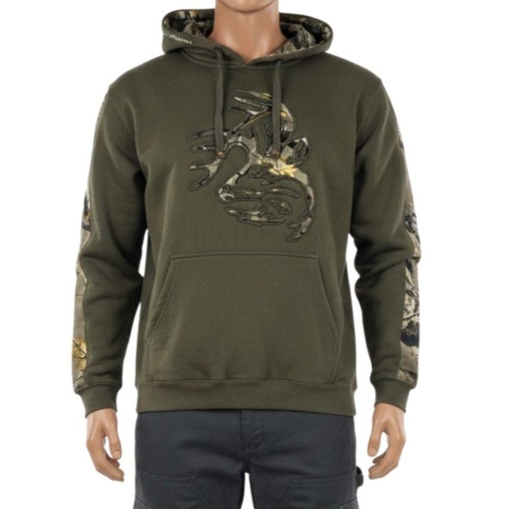Legendary Whitetails Outfitter Hoodie Mossy Oak Camo Buck Logo Heavyweight Large